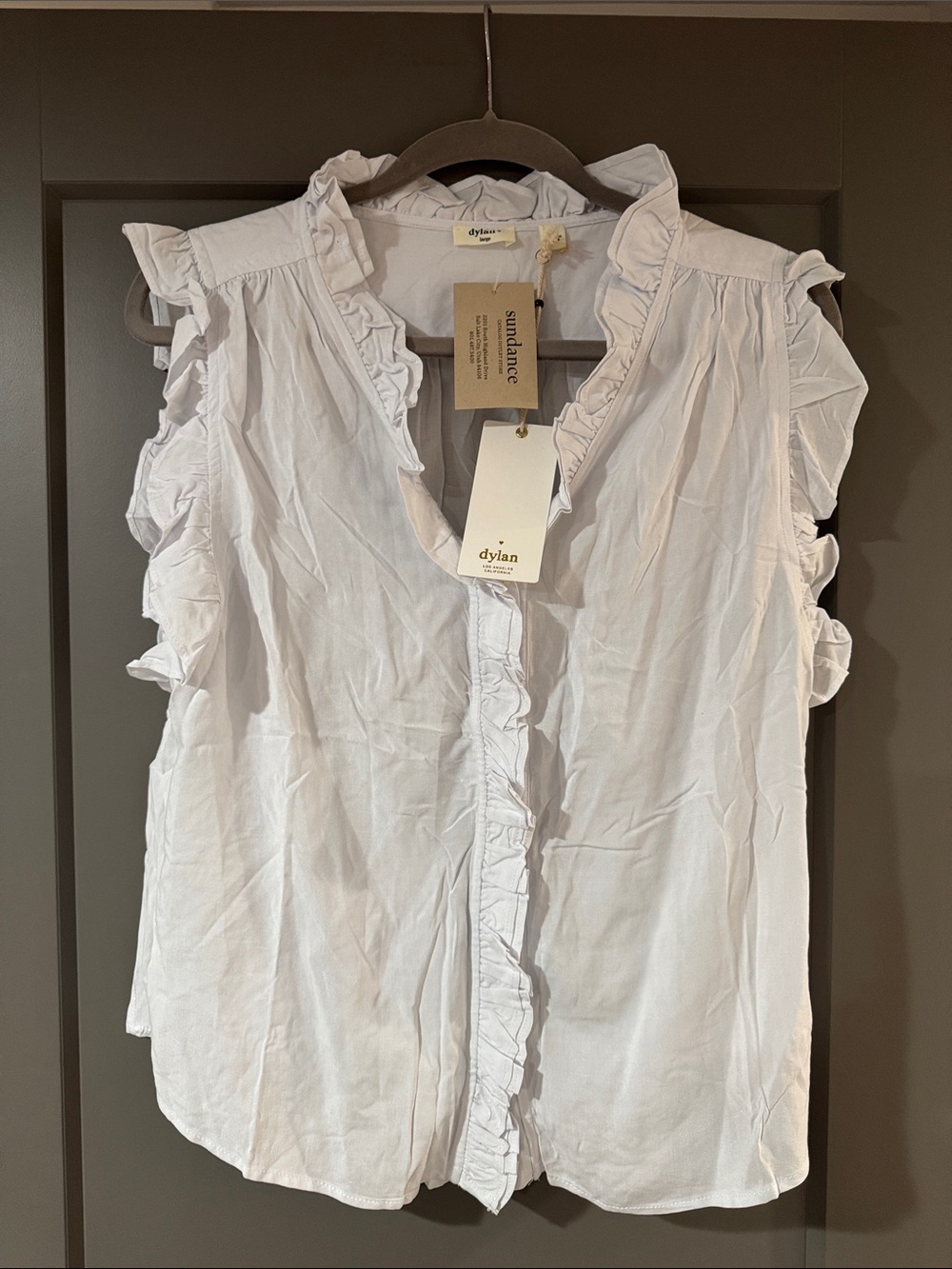dylan Ivory Ruffle Cap-Sleeve Blouse